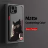 Cell Phone Cases Couple Aloof Cat Couple Phone Case For iPhone 15 14 13 12 11 Pro Max X XR XSMax 7 8 Plus Matte Transparent Back CoverY240325