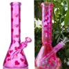 Rainbow Glass Bong Downstem Perc Hookahs Shisha Tjock Glass Water Bongs Rökrör Huvudsakliga DAB -riggar med 14 mm skål