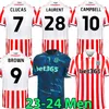 23 24 스토크 시티 Clucas Wilmot Campbell 축구 유니폼 브라운 Tymon Powell Brown Laurent 2023 2024 남자 홈 셔츠 어린이 축구 유니폼