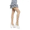 Meias femininas vintage dot modelado opaco meias meia-calça para japonês jk menina sexy sedoso footed meias finas meias