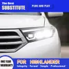 För Toyota Highlander LED-strålkastarmontering DRL DAYTIME Running Light Streamer Turn Signal Indicator 13-14 Front Lamp Auto Parts