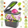 Outils 22 en 1 Coupe-légumes multifonctionnel Trancheuse de fruits Carottes Broyeurs de pommes de terre Râpe à oignon Hachoir à ail Gadget de rangement de cuisine