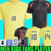 24/25 Columbia JAMES Camisas de futebol Kids Kit 2025 Camisa de futebol Home Away Set Camisetas 2024 D.VALOYES ARANGO C. CHUCHO CUADRADO