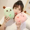 Karikatür Boyut Kawaii Küçük Kabarcık Kupası Peluche Toys Komik Boba Yastık Dolgulu Yumuşak Çilek Panda Süt Tay Yastık Bebek Hediyesi