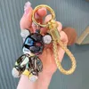 Keychains High-grade light luxury plated diamond bear keychain Fashion girl car key chain exquisite jewelry bag pendant