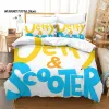 sets Jeffy Puppet Bedding Set Single Twin Full Queen King Size Bed Set Aldult Kid Bedroom Duvetcover Sets 3D Anime Bed Sheet Set