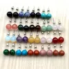 Ohrstecker 10 mm Naturstein Kristall Ohrringe Tigerauge Rosenquarz Türkis Amethyst Opal Perlen Edelstahl Ohrring für Frauen Drop De Ot3Fw