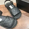 Dames sandalen designer pantoffels mode luxe echt leer spiegelkwaliteit zomer strandschoenen comfortabel platform 5 kleuren verkrijgbaar met doos