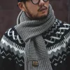 Maden Knitted Winter Scarf Men Striped Cotton Scarf Male Brand Shawl Wrap Knit Cashmere Bufandas Long Scarves 240314