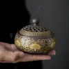 Brenner PINNY Großer Cloisonné-Keramik-Räuchergefäß, Retro-Sandelholz-Bouddha-Räuchergefäß, Raumdekoration, Meditation