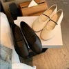 Mary Jane – chaussures décontractées en cuir véritable pour femmes, à fond plat, à la mode, danse de Ballet, printemps 2024
