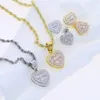 Micro Opave Bling CZ Heart Prendant Necklace Iced Out Zirconia Hearts Charm Women Hip Hop Jewelry