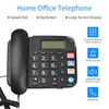 Téléphone bordé noir avec grand bouton Desk Landline Téléphone Téléphone support Hands-FreeredialflashSpeed ​​Dialring Volume Control 240314