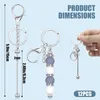 Keychains 12 Pcs Beadable Keychain Bars For Beads Blank Metal Beaded Jewelry Making Kit Kids