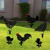 Dekoracyjne figurki -Chicken Silhouette Acryl Garden Art Stake Black Rooster Hen Chick Statue Wstawienie wystroju na podwórko