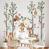 Stickers New Forest Animals Tree Wall Stickers Bear Fox Deer Wall Decals Kids Bedroom Playroom Baby Nursery Room Wall Decorations