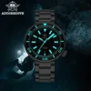 Armbandsur addiesdive mens lyx 1000 m dykare vattentät glöd sfärisk glas reloj bombre automatisk maskineryc24325