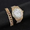 Luxury Mens Watch Women Diamond Studed Roman Fashion Band Band Calendar Womens Watch