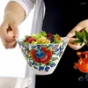 Bowls Modern Fruit Bowl Ceramic For Ramen Noodle Salad Reusable Patterned Porcelain Kitchen