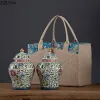Słoiki Enidał Kolor Generalny Słoik Ceramiczny Candy Jar Tea Caddy CODDY PRZEKAZANIA KLASYCZNE KLASYCZNE Porcelany Słoiki