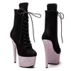 Buty taneczne mody kobiety 17 cm/7 cali zamszowy platforma górnego platforma seksowna wysokie obcasy buty na słup 176