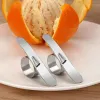 Peelers Easy Open Orange Peeler Rostfritt stål Lemon Parer Citrus Fruit Skin Remover Slicer Peeling Kitchen Gadget