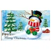 Tillbehör Winter Snowman Flag Christmas Santa Claus On Sleigh Snow Reindeer Moon Flags Polyester med mässing Grommets utomhusdekor