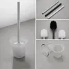 Brushes Toilet Set Accessories Stainless Steel Handle Toilet Brush Toilet Cup Universal Replacement Brush Head Bathroom Cleaning Tool