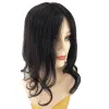 Toppers 13X12CM Injected Silk Skin Base PU Topper Wavy Virgin Chinese Human Hair Topper with 4 Clips In Hair Women Toupee Long 16inch