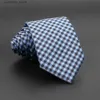 Gravatas de pescoço gravatas novo jacquard tecido gravata para homens ic xadrez gravatas poliéster gravata casamento festa de negócios formal pescoço terno gravata acessórios y240325