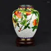 Vases Handmade Cloisonn Flower Vase Copper Body Wire Wound Enamel Plant Desktop Decorative Exquisite Workmanship Room Decor