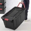 Bakken 40 gallon wielend industrieel tote plastic, zwart, set van 2 opbergdoos boite de rangement