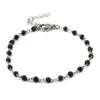 Link Bracelets Fashion 304 Stainless Steel For Women Multicolor Enamel Round Beads Bracelet Female Jewelry Trend Gifts 17cm Long 1PC