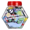 Bocaux 60pcs design mélangés mini pots en verre transparent rond avec couvercles colorés