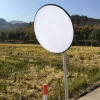 Lastoortsen 2x 30cm Wide Angle Security Road Mirror Curved for Indoor Burglar Roadway Safety Traffic Signal Convex Mirror(black)