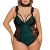 Vêtements de nuit pour femmes, body, chemises de nuit sexy, col en V, garniture en dentelle, bretelles, combinaisons, grande taille, pur désir, pyjama pour dames