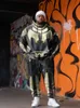 Zooy L-9XL Tallas grandes para hombre Persality Funny Hip Hop Cosplay Carto Street Graffiti Sudadera con capucha Pantalones de chándal Set p4AC #
