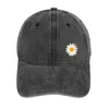 Berets Cute Daisy Print Cowboy Hat Custom Man For The Sun Baseball Men Women's