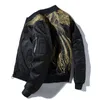 Phoenix Feather Bordado Japão Estilo Homens Flight Bomber Jacket 2023 Novo Gola Aviador Jaqueta de Beisebol Casual J2To #