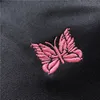 2020 Aiguilles à rayures roses Pantalons de survêtement AWGE Hommes Femmes Hip Hop Rose broderie papillon Logo Aiguilles Pantalons Pantalons AWGE de haute qualité V1Al #