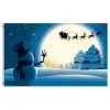 Tillbehör Winter Snowman Flag Christmas Santa Claus On Sleigh Snow Reindeer Moon Flags Polyester med mässing Grommets utomhusdekor