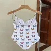 Butterfly Gedrukte bikini sexy halter een stuk zwempak vrouwen stretch bikini ontwerper bedrukt zwempak voor zomer strandvakantie badkleding