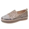 Scarpe casual da donna Slip On Wide Donna Versatile Moda Fondo piatto Strass Alla moda