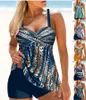 Women's Swimwear Tankini 2 Piece Regular Swimsuit Leopard Pattern Printed Halter Sports Beachwear S-6XL