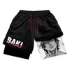 Anime Manga Baki Hanma Gym Workout Shorts voor heren Atletisch Sneldrogend 2 in 1 Compressie met zakken Activewear Hardlopen 240322