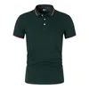 Zomer nieuwe heren lucht hart korte mouw poloshirt ademend busin fi T-shirt heren polo kleding K5IO #