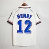 1998 Version rétro Maillot de football français 96 98 02 04 06 ZIDANE HENRY MAILLOT DE FOOT Maillot de football 2000 Accueil Uniforme de football Trezeguet