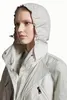 The latest launch of the Mon designer women parka is in light tones and is made of fine tear-resistant nylon fabri hooded waist-fitting sun protection long windbreaker