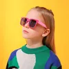 Lunettes de soleil d'extérieur pour enfants, monture carrée tendance, lunettes de voyage pliables UV 400 pour tout-petits garçons et filles