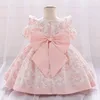 Girl Dresses Toddler Short Sleeve 1 Year Birthday Dress For Baby Clothes Baptism Big Bow Princess Girls Party Gown 0-2Y